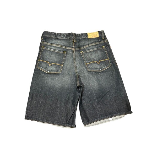 Guess Jeans Denim Baggy Shorts Mens Size 34 Dark Wash‎ Y2K Grunge Skater - Picture 6 of 8